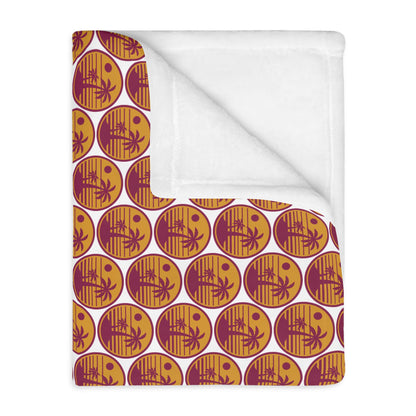 Celestial Pumpkin Pattern Blanket — Cozy Halloween Velveteen Throw