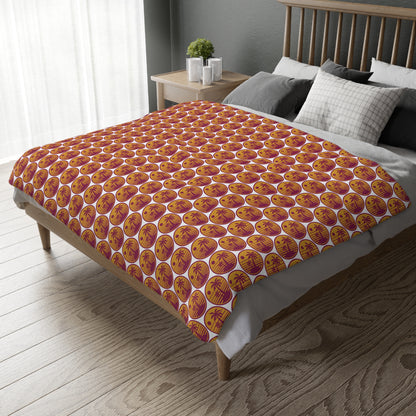 Celestial Pumpkin Pattern Blanket — Cozy Halloween Velveteen Throw