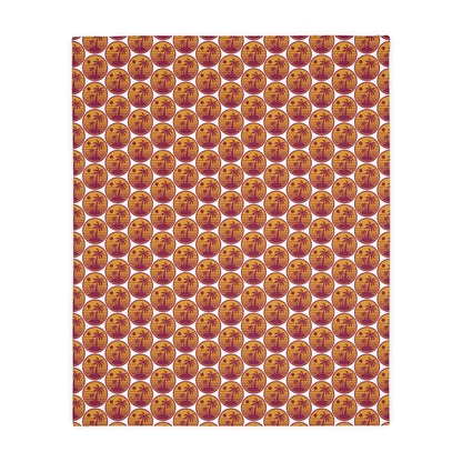 Celestial Pumpkin Pattern Blanket — Cozy Halloween Velveteen Throw
