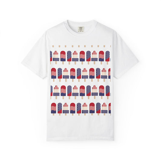 American Flag Popsicle T-shirt | Patriotic Fourth of July Ice Pop Tee